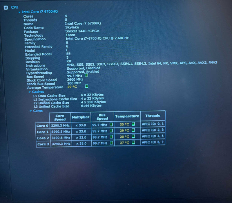 Lenovo ThinkPad P50 i7-6700HQ@2.6GHz QUADRO M1000M 2GB GPU 32GB RAM 512GB SSD  Lap200