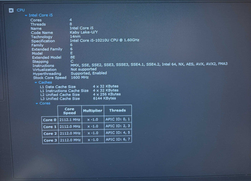 HP ProBook 440 G7 Intel Core i5-10210U@1.6GHz 16GB DDR4 RAM 256GB NVMe SSD  Lap200