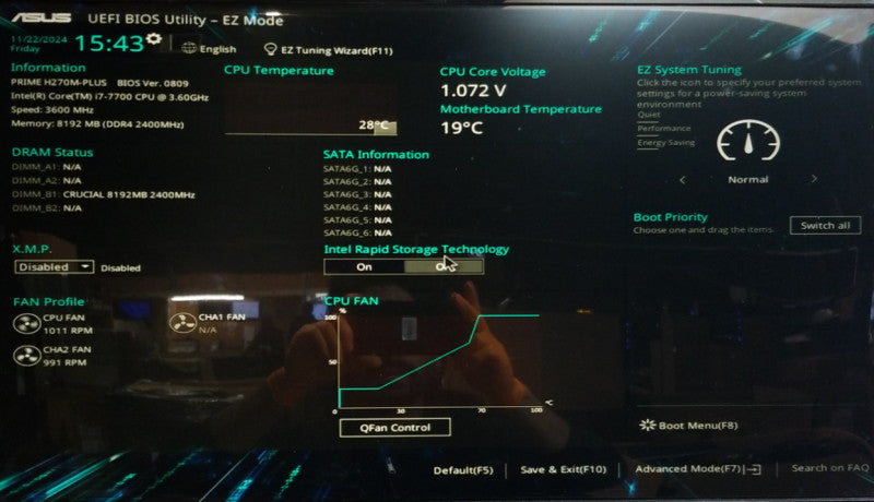 Custom PC w/ ASUS ASUS PRIME H270M-PLUS Motherboard i7-7700 8GB RAM