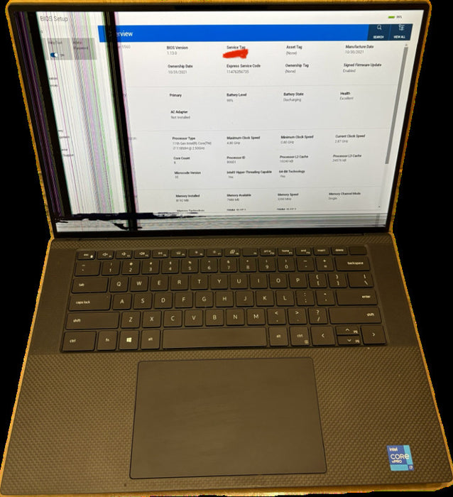 Dell Precision 5560 i7-11850H 8GB RAM Broken LCD For Parts/Repair READ!  Lap200