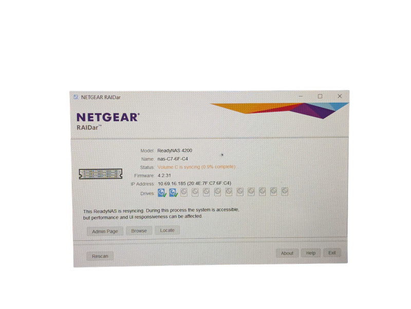 NETGEAR ReadyNAS 4200 v2 12 bay Network Attached Storage with 2x 4TB HDDs  -
