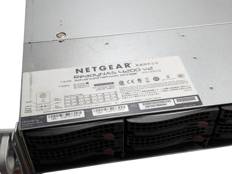 NETGEAR ReadyNAS 4200 v2 12 bay Network Attached Storage with 2x 4TB HDDs  -