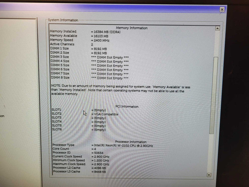 Dell Precision T5820 Xeon W-2102 @ 2.9GHz, 16GB DDR4, No HDD, QUADRO P400 Q$