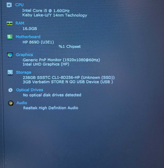HP ProBook 440 G7 Intel Core i5-10210U@1.6GHz 16GB DDR4 RAM 256GB NVMe SSD  Lap200