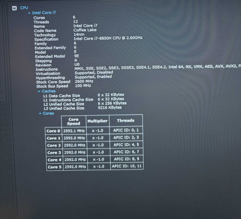 Dell Precision 5530 i7-8850H@2.6GHz QUADRO P1000 4GB GPU 32GB RAM 512GB SSD Q Lap200