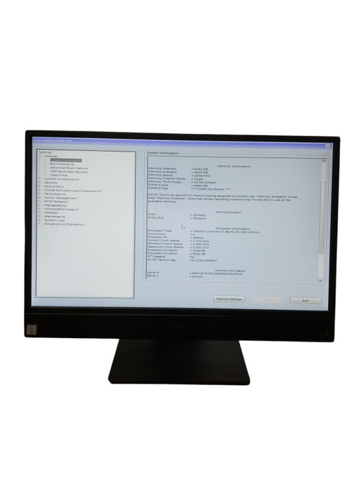 Dell OptiPlex 5260 AIO 21.5" i5-8600@3.10GHz 8GB RAM 300GB SSD