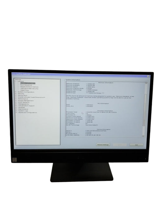 Dell OptiPlex 5260 AIO 21.5" intel i5-8600@3.10GHz 16GB RAM 500GB SSD