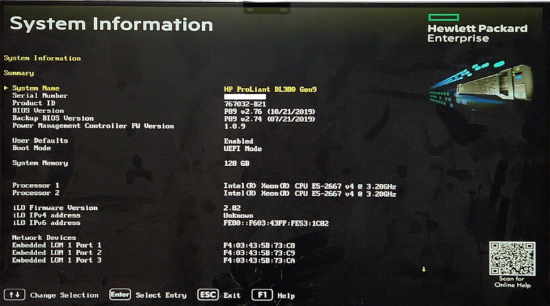 HP DL380 Gen9 2U 24x2.5", 2x Xeon E5-2667 v4 3.20GHz, 128GB DDR4, P840