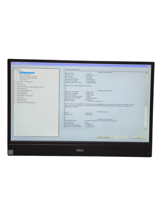 Dell OptiPlex 5260 AIO 21.5" Desktop i5-8500@3.0GHz 8GB RAM  NO-STAND/BASE