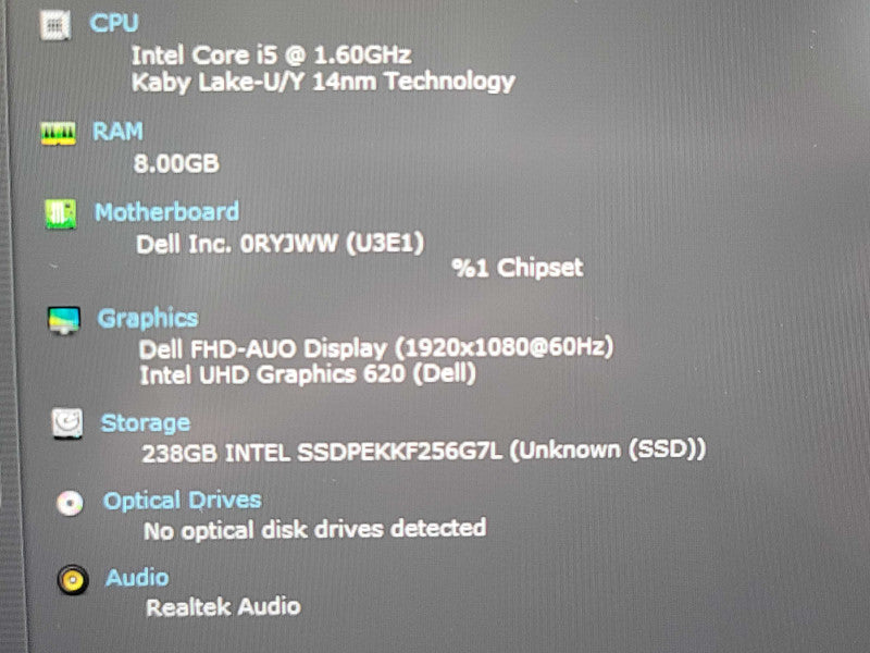 Dell XPS 13 9380| i5-8265U| 8GB DDR3| 256GB SSD READ  ÃŽÂ² BudLap