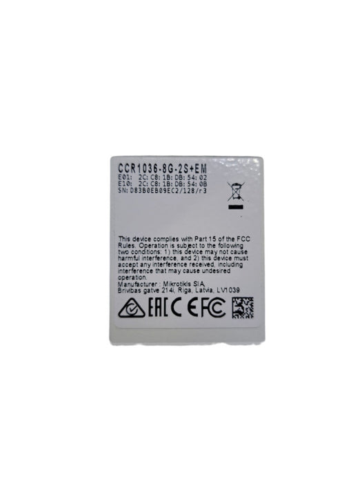 Mikrotik CCR1036-8G-2S+ | 36 Core, 2x SFP+ 10G Fiber, 8x 1G Cloud Core Router