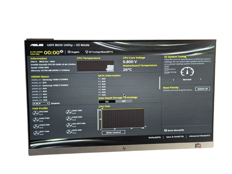 ASUS X99-A Intel Xeon E5-2680 v3 12 Core @ 3.30GHz Max 32GB DDR4 ECC R RAM -