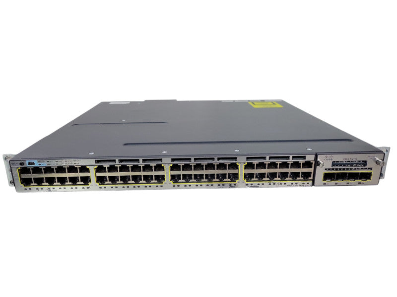 Cisco WS-C3750X-48PF-L 48-Port PoE+ Gigabit Switch w/C3KX-NM-1G 1x 1100W PSU !