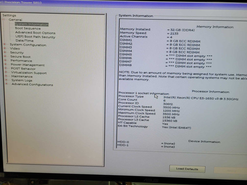 Dell Precision T5810 - Xeon E5-1650 v3 | 32GB RAM | NO HDD |425W PSU %