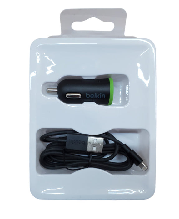 Belkin Car Charger + Cable | w/ 1x Lightning to USB | New Open Box