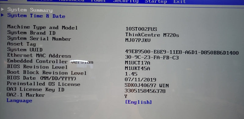 Lenovo ThinkCentre M720s SFF Intel i5-8400@2.80GHz 8GB RAM NO-HDD/SSD