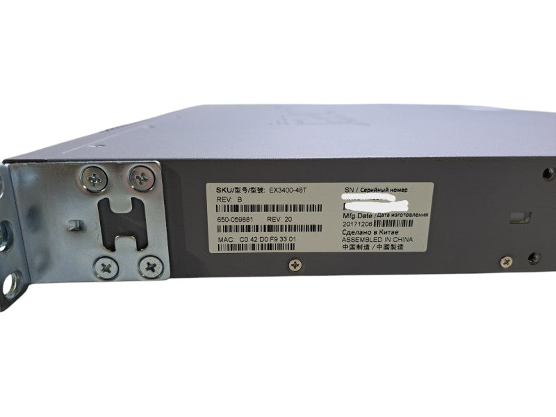 Juniper EX3400-48T Rev B | 48-Port Gigabit, 4x SFP+, 2x 40G QSFP+ | Dual AC