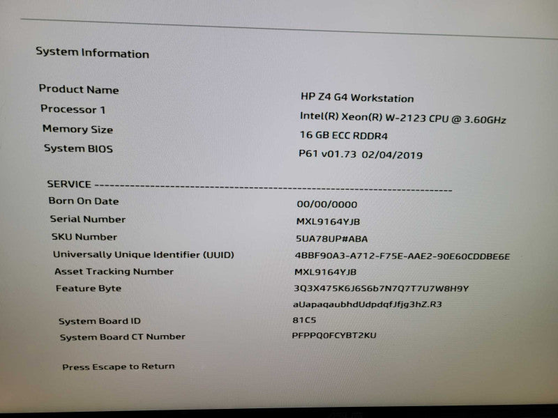 HP Z4 G4 - Xeon W-2123 | 16GB RAM | NO HDD | QUADRO 620 | 750W PSU %