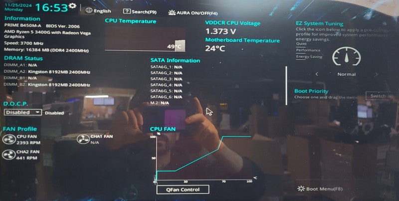 Custom PRIME B450M-A AMD Ryzen 5 3400G with Radeon Vega graphics 16GB RAM
