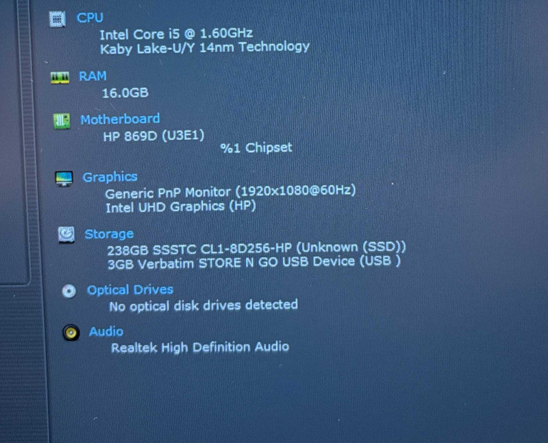 HP ProBook 440 G7 Intel Core i5-10210U@1.6GHz 16GB DDR4 RAM 256GB NVMe SSD Q Lap200