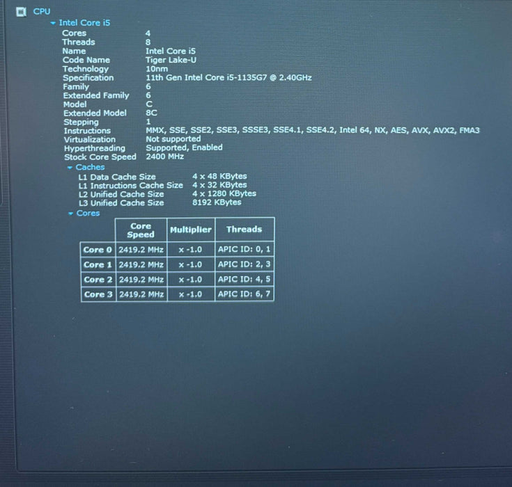 Lenovo ThinkPad L15 TOUCH Core i5-1135G7@2.4GHz 16GB RAM 256GB SSD  Lap200