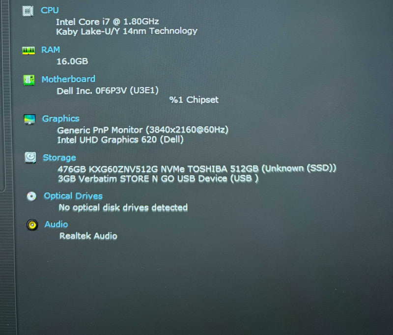 Dell XPS 13 9370 4K TOUCH i7-8850H@1.8GHz 16GB RAM 512GB NVMe SSD  Lap200