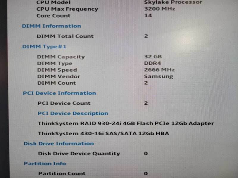 Lenovo SR650 Intel Xeon, 2x Xeon Gold 5120, 64GB DDR4, 930-24i, 2x PSU 2.5 !