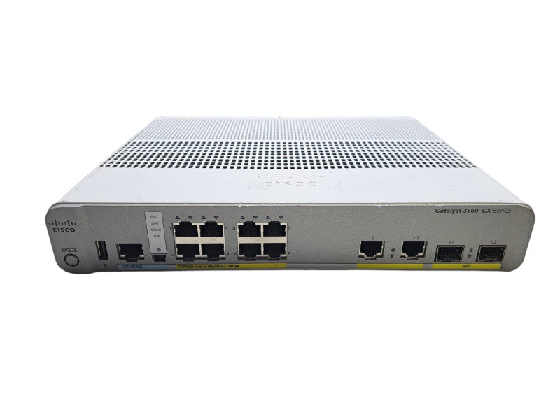 Cisco WS-C3560CX-8PC-S V02 | 8-Port Gigabit PoE+ 240W Silent Switch | 2x SFP