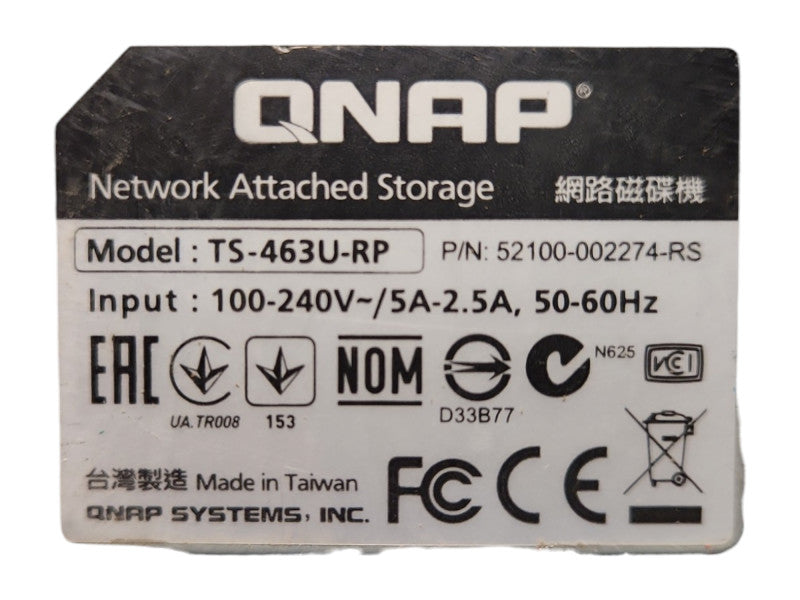 QNAP TS-463U-RP 4Bay NAS Network Storage, 12TB(4x 3TB HDDs)