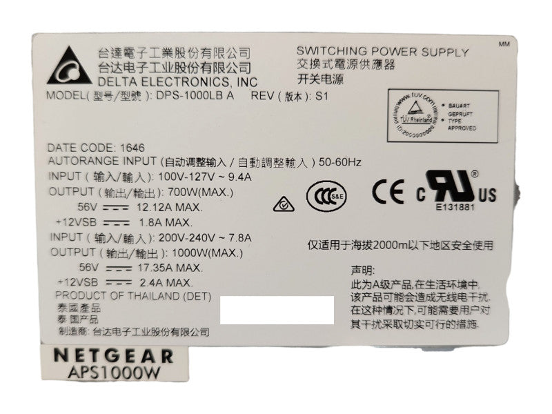 NETGEAR APS1000W Power supply, 100-240 V Q