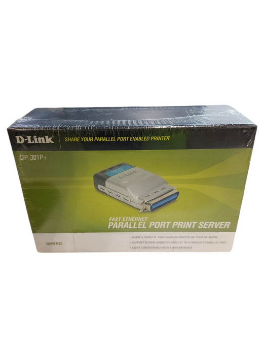 D-Link DP-301P+ Fast Ethernet Parallel Port Point Server- Brand New