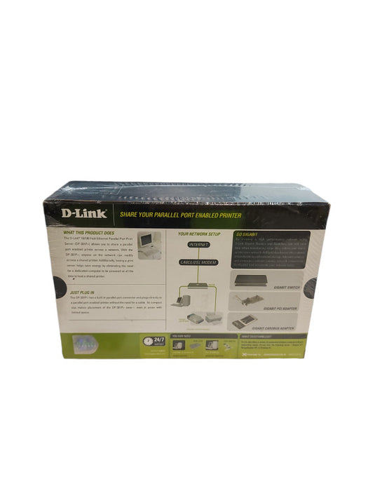 D-Link DP-301P+ Fast Ethernet Parallel Port Point Server- Brand New