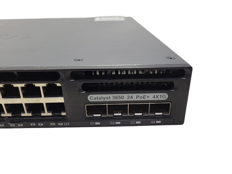 Cisco WS-C3650-24PS-S | 24-Port Gigabit PoE+ | 4x SFP, 1x PSU Network Switch $