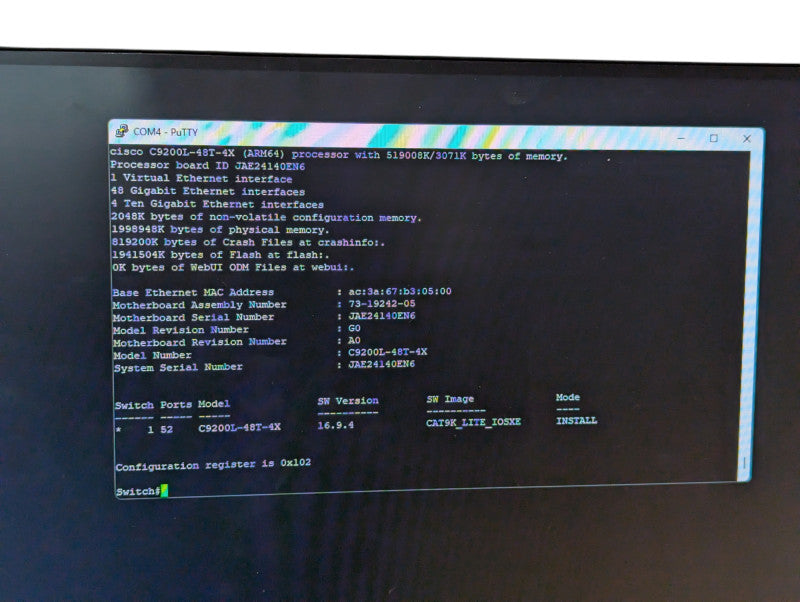 Cisco Catalyst 9200L 48 4x10G C9200L-48T-4X-E V01 Network Switch  -