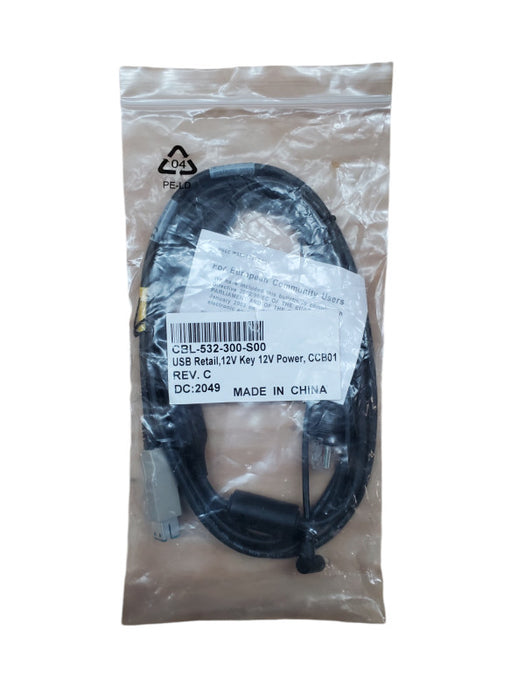 Honeywell CBL-532-300-S00 Cable USB Retail, 12V Key, 12V Power | New Q