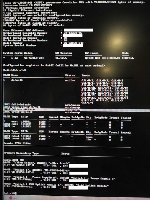 Cisco Catalyst WS-C3850-24T-S 24-Port Gigabit Managed Switch C3850-NM-4-1G $