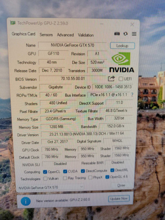 Gigabyte NVIDIA GTX 570 1280MB PCIE Q%