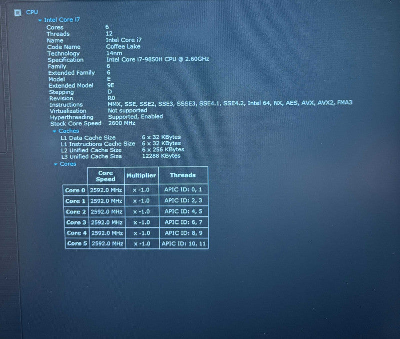 Dell Latitude 5501 i7-9850H@2.6GHz GeForce MX150 2GB GPU 16GB RAM 512GB SSD  Lap200