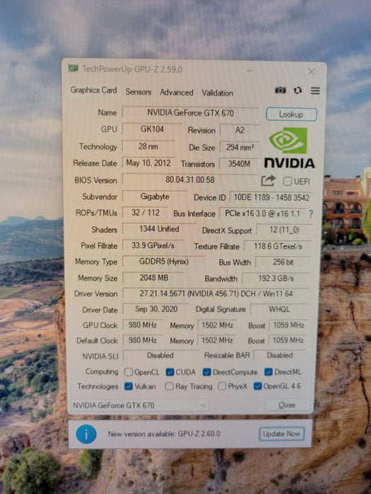 Gigabyte WINFORCE NVIDIA GTX 670 2048MB PCIE %