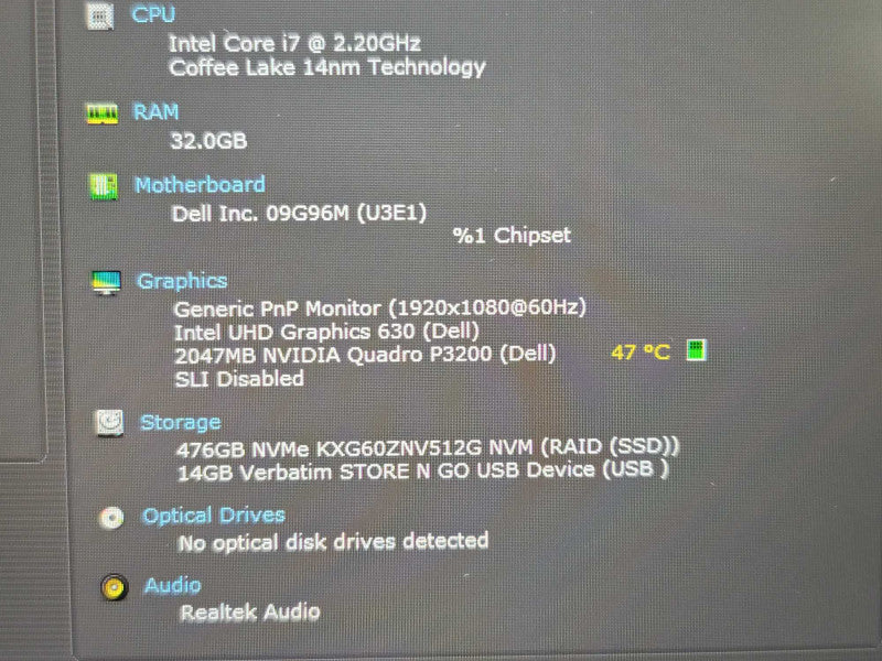 Dell Precision 7730| i7-8750H| 32GB DDR4| Quadro P3200| 512GB SSD Qβ Lap200