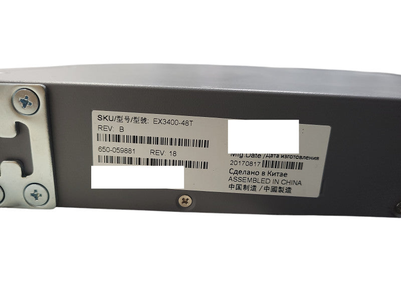 Juniper EX3400-48T Rev B | 48-Port Gigabit, 4x SFP+, 2x 40G QSFP+ | Dual AC $
