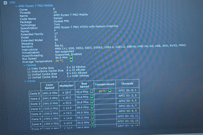 Lenovo ThinkPad P14s AMD Ryzen 7 PRO 4750 Radeon PRO GPU 16GB RAM 512GB SSD Q Lap200