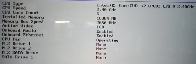Lenovo ThinkStation P330 USFF i7-8700T@2.40GHz 16GB RAM,P620 NO-HDD/SSD
