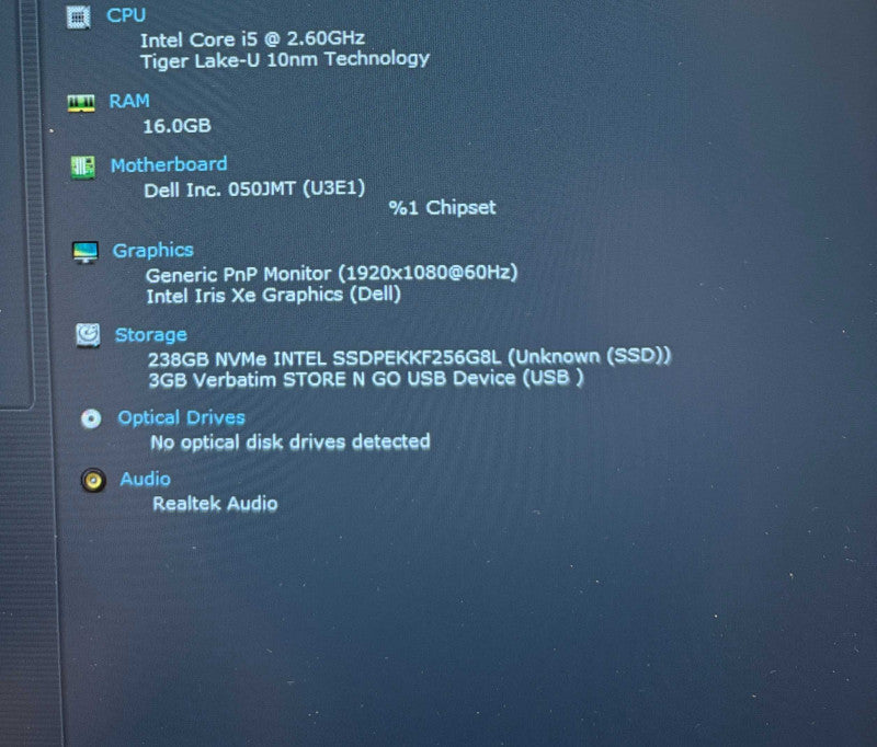 Dell Latitude 5420 Core i5-1145G7@2.6GHz 16GB RAM 256GB SSD READ!  Lap200