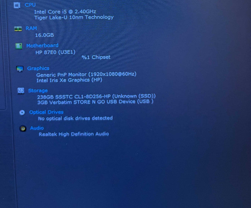 HP ProBook 440 G8 Core i5--1135G7@2.4GHz 16GB RAM 256GB SSD  Lap200
