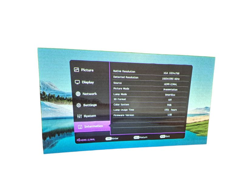 BenQ MX825ST 3300-Lumen XGA Short-Throw DLP Projector | 1500 Lamp HRS