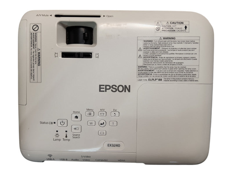 Epson H719A EX3240 3LCD 3000 Lumens Projector Lamp Hours: 0Hr w/ Remote & Bag