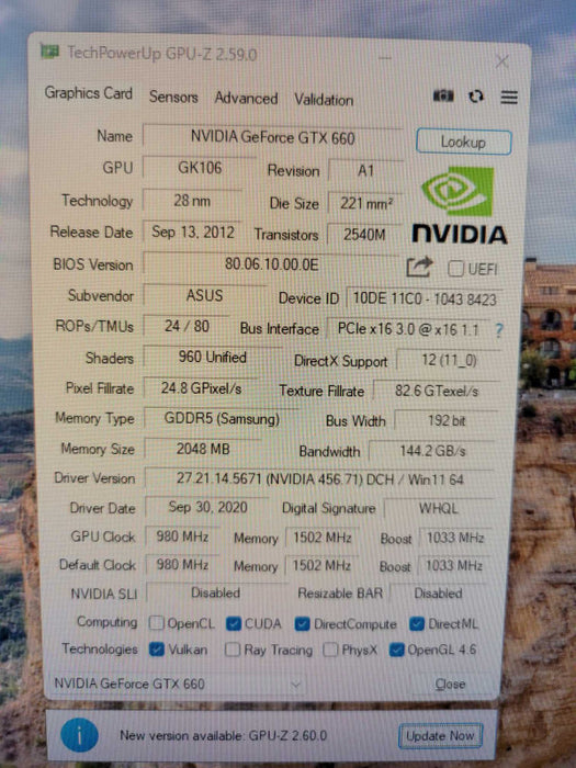 ASUS NVIDIA GTX 660 2GB PCIE %