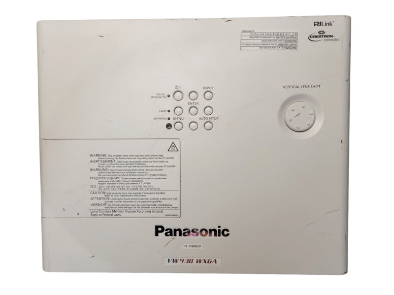 Panasonic PT-VW430 WXGA 4300 Lumens Portable Projector, Lamp Hour: 626Hrs