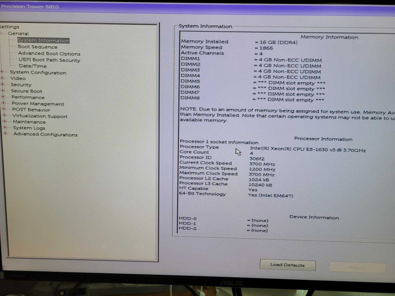 Dell Precision T5810 - Xeon E5-1630 v3 | 16GB RAM | NO HDD | 825W PSU %